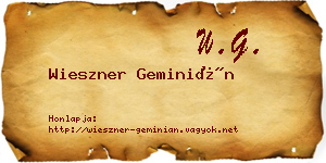 Wieszner Geminián névjegykártya